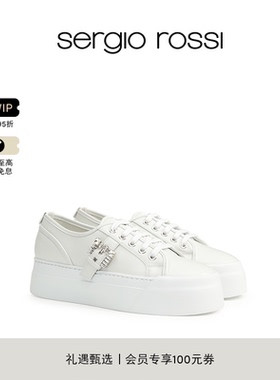 Sergio Rossi/SR女鞋SR TWENTY BUCKLE系列小白鞋休闲鞋板鞋单鞋