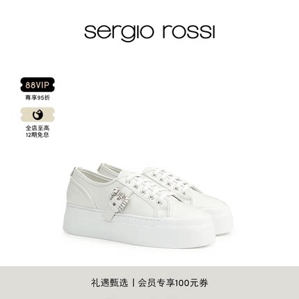 Sergio Rossi/SR女鞋SR TWENTY BUCKLE系列小白鞋休闲鞋板鞋单鞋