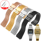 适配卡西欧小方块LA670 f91w小方块精钢手表带 A168 A159W A158WA