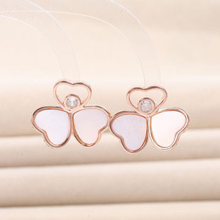 刘涛同款耳环高级感贝壳耳钉耳饰女爱心气质蝴蝶时尚s925银针百搭