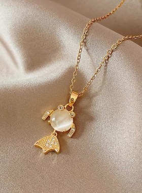 余生有你鱼尾项链2024新款爆款轻奢锁骨链小众高级感百搭吊坠配饰