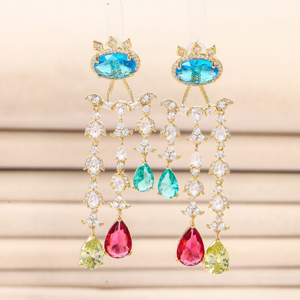 2023冬季新品潮流夸张设计高级感七彩拼接可拆卸耳环耳钉百搭饰品,饰品/流行首饰/时尚饰品新,耳环,淘宝优惠券,粉丝福利购,淘宝优惠卷