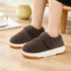 棉拖鞋 新款 加绒加厚保暖防滑厚底居家包跟棉鞋 冬款 魔术贴老年鞋