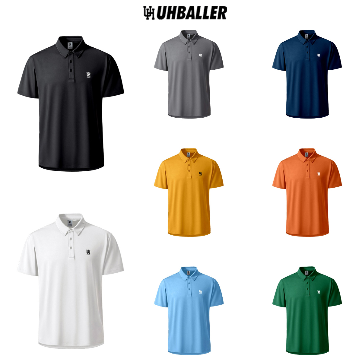 UH运动Polo衫篮球翻领男短袖T恤