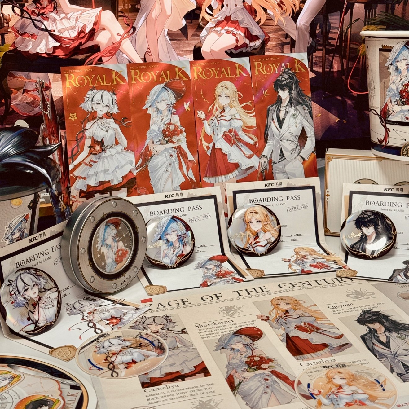 肯德基x鸣潮联动限定周边徽章套组水敏卡冰箱贴圆形透卡镭射票