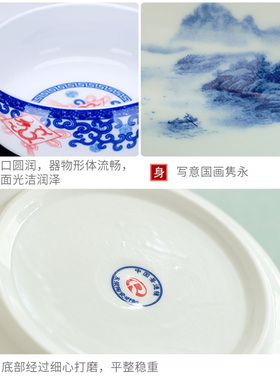 224景德镇陶瓷 青花瓷小金鱼缸睡莲盆碗莲乌龟缸 水族笔洗养鱼盆