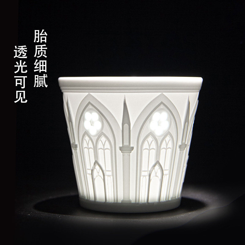 景德镇陶瓷高颜值原创哥特教堂玲珑咖啡杯手工复古陶瓷马克杯水杯图片