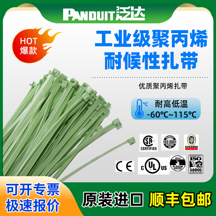 PANDUIT美国泛达进口聚丙烯耐化学性耐寒冻耐高温工业级束线带