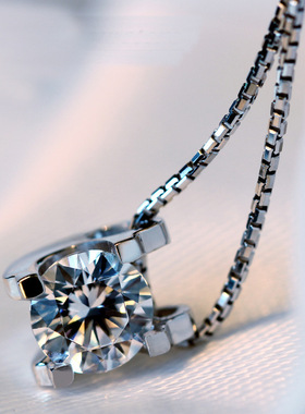 S925纯银项链个性八心八箭女镶钻吊坠生日礼物锁骨链饰品