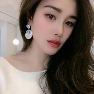 2025春款莫奈花园海洋风长耳环