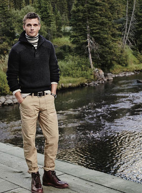 J.crew高端复古美式咔叽RRL风W&B重磅厚帆布油漆工装长裤男Jcrew