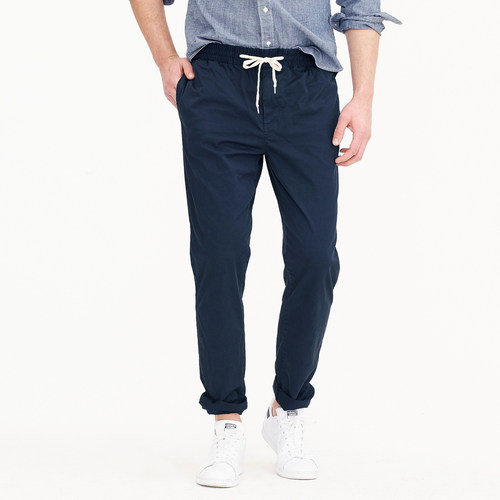 J.crew休闲裤松紧系带修身锥形