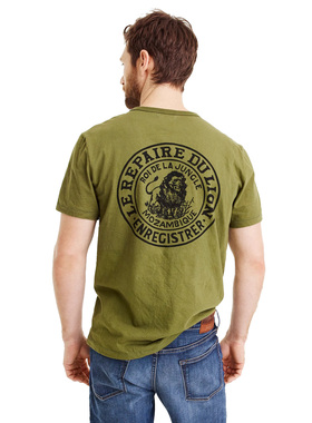 J.crew美式复古W&B接近RRL水洗做旧阿美咔叽JC短袖筒织T恤男Jcrew