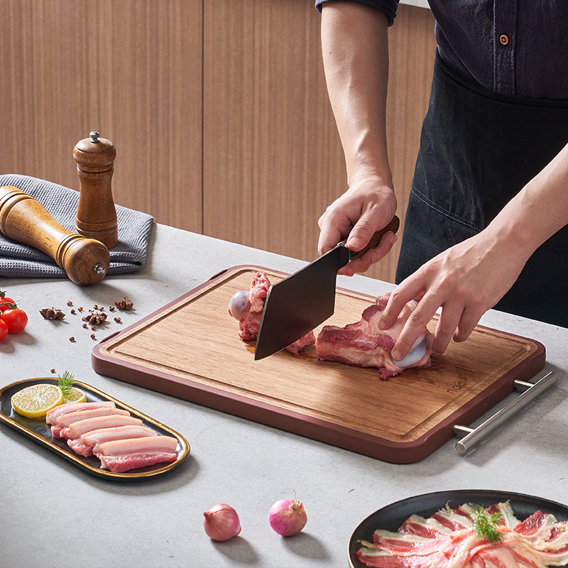 oou菜板防霉抗菌家用切菜砧板水果实木粘板加厚乌檀木案板切菜板