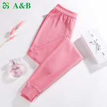 A&Bab内衣女士秋裤薄款纯棉高腰修身打底保暖棉毛裤T008