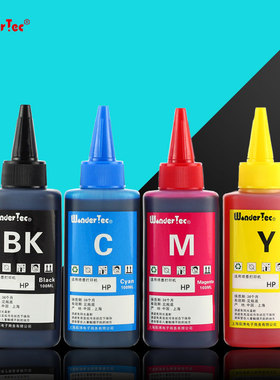 Wondertect适用惠普3830墨水黑色 hp3630填充墨水 惠普打印机2130墨水7500a 6500 6000 Hp6500连供墨水四色