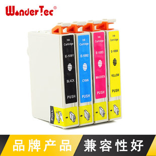 office70 520 80W 510 T109墨盒ME300墨水盒ME650FN Wondertec兼容爱普生ME ME1100打印机墨汁黑彩色 700F