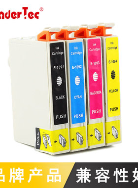 Won适用EpsonME30墨水盒 爱普生ME300 ME30多功能打印机墨盒600f墨水650fn黑色me1100彩色 T1091打印机墨盒