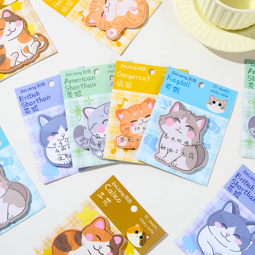可爱卡通猫咪便签本30张