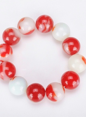 新疆和田羊脂玉金丝玉戈壁玉石手链 男女款和田羊脂玉金丝玉蜀黍