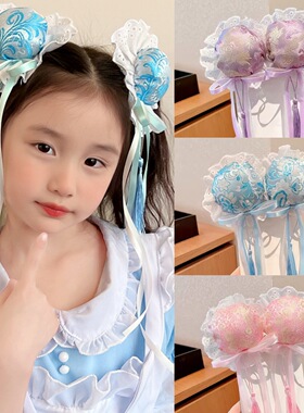 儿童中华娘发包发夹女童洛丽塔甜美发卡小女孩丸子头头饰宝宝发饰