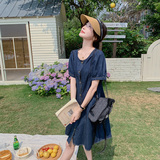 时尚休闲淡人穿搭牛仔连衣裙女夏季2025年新款洋气单排扣设计裙子，女装连衣裙，浙宝157（原165A）