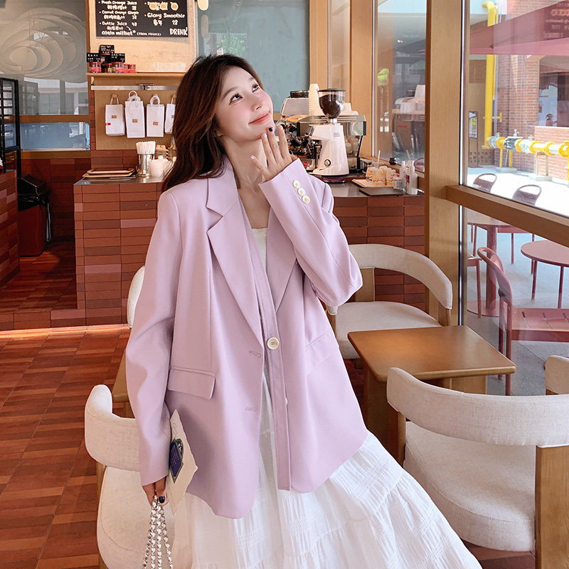 【现货】飘带紫粉色西装157-8732-P125-K178，女装西装，浙宝157（原165A）