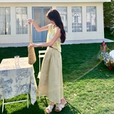 多巴胺穿搭黄色背心配半身裙两件套女夏2025年巨好看减龄长裙套装，女装套装/套裙，浙宝157（原165A）