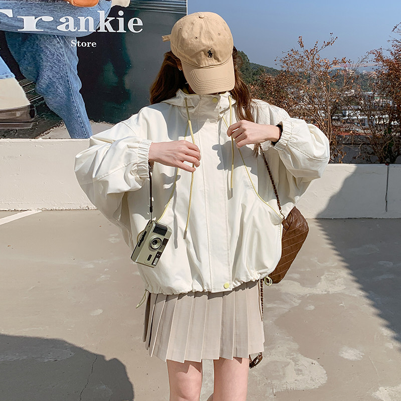 【现货】撞色连帽冲锋衣外套157-9006-P145-K208,女装短外套,浙宝157（原165A）