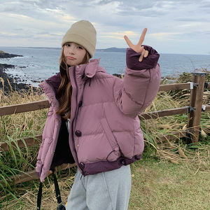 【数据好！现货】90白鸭绒撞色连帽羽绒服 157-8857-P295-K438图片