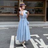 少女法式温柔收腰连衣裙2025夏季新款初高中学生气质甜美长裙子，女装连衣裙，浙宝157（原165A）