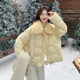 【现货】90白鸭绒羊羔毛翻领羽绒服157-3302-P315K468，女装羽绒服，浙宝157（原165A）