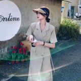 设计感小众连衣裙女夏2025新款高级感轻奢显瘦长款系带职业西装裙，女装连衣裙，浙宝157（原165A）