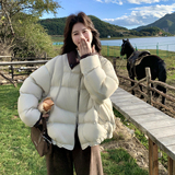 【现货】90白鸭绒撞色翻领泡芙羽绒服157-2299-P325K488，女装羽绒服，浙宝157（原165A）