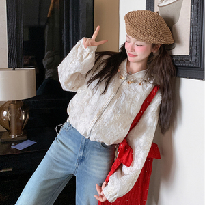 白色亮片刺绣棒球服外套女2025春季新款独特超好看小个子夹克上衣图片