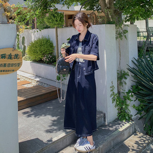 薄款休闲牛仔裙女2025夏季新款慵懒风简约时尚显瘦减龄图片