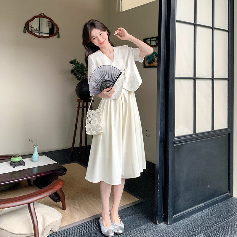 新中式国风上衣裙女夏季新款高级感气质显瘦吊带连衣裙图片