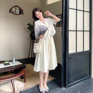 新中式国风上衣裙女夏季新款高级感气质显瘦吊带连衣裙图片