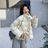 【现货】90白鸭绒设计感褶皱抽绳立领羽绒服157-3318-P295K438，女装羽绒服，浙宝157（原165A）