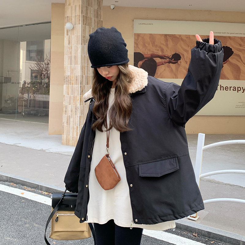 【现货】羊羔毛翻领羽绒内胆派克服157-8862-P235-K348,女装派克服,浙宝157（原165A）