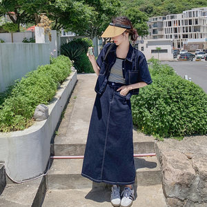 薄款休闲牛仔裙女2025夏季新款慵懒风简约时尚显瘦减龄图片