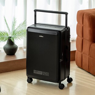 前开盖行李箱女2025新款中置宽一九开拉杆箱20寸登机密码箱铝框箱