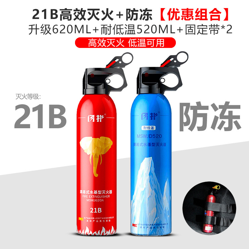 防冻车载灭火器私家车便携式水基型家用车P用汽车审车年检北方