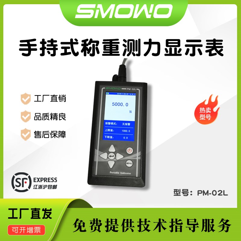 上海天贺手持式称重测力表PM-02L显示表重量变送器应变桥式信号