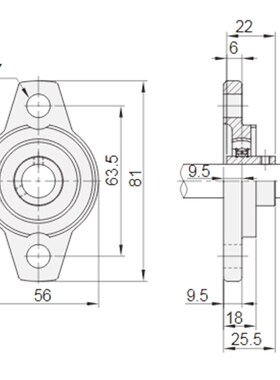 带座轴承铸造型微型菱形座外球面球轴承BLFL2 3 4 5 6 7J/KFL001