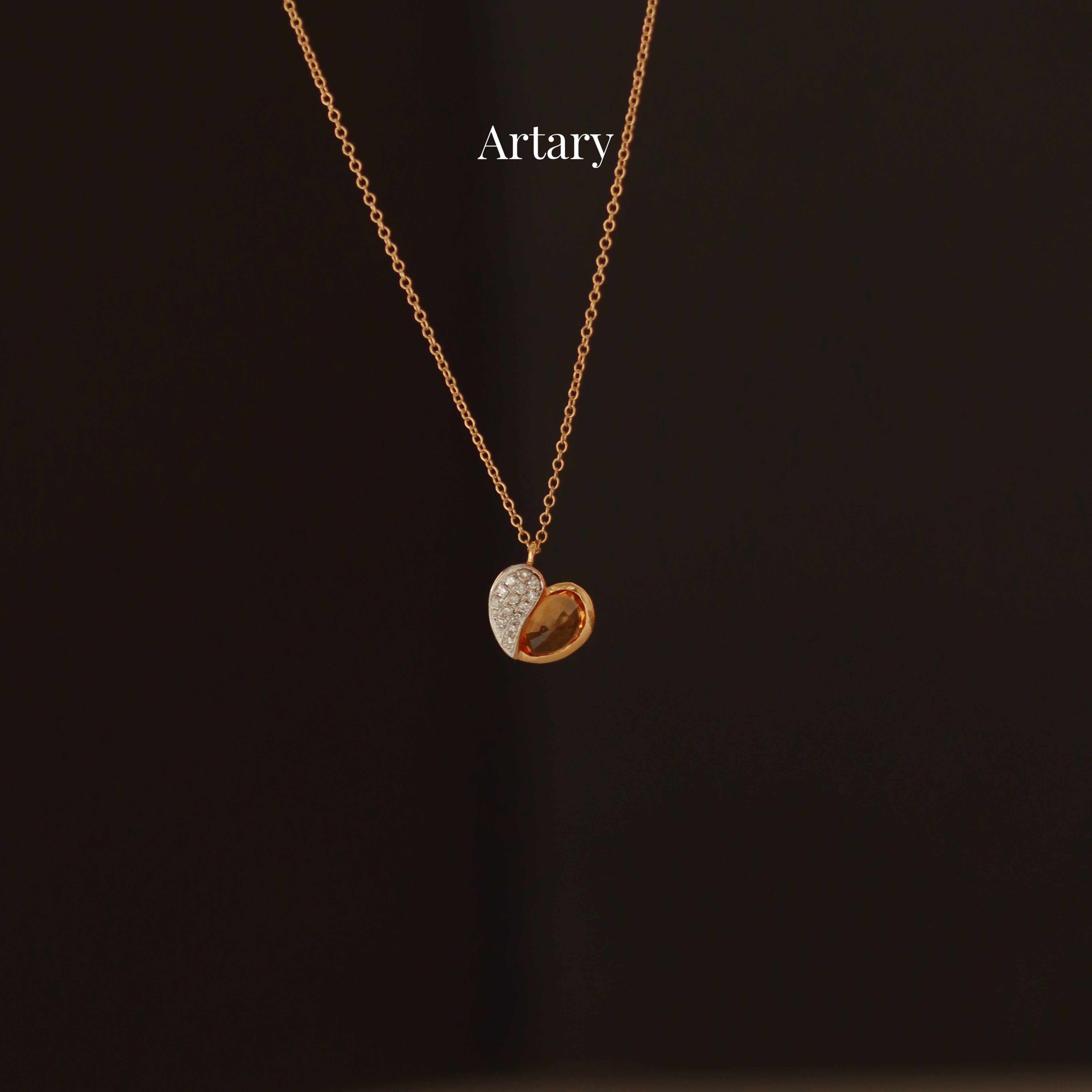 Artary18k金彩宝钻石项链个性风