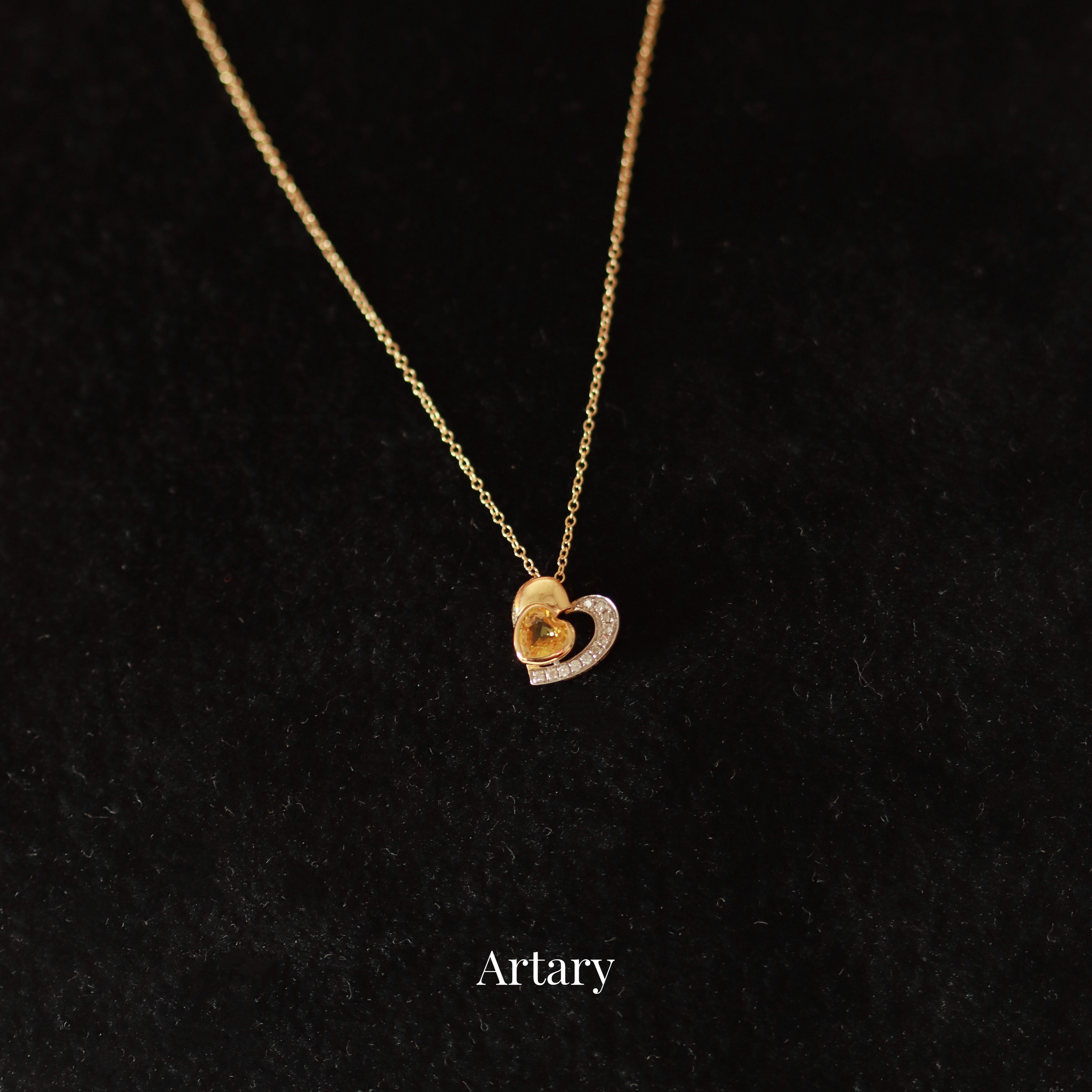 Artary18k金彩宝项链小众设计