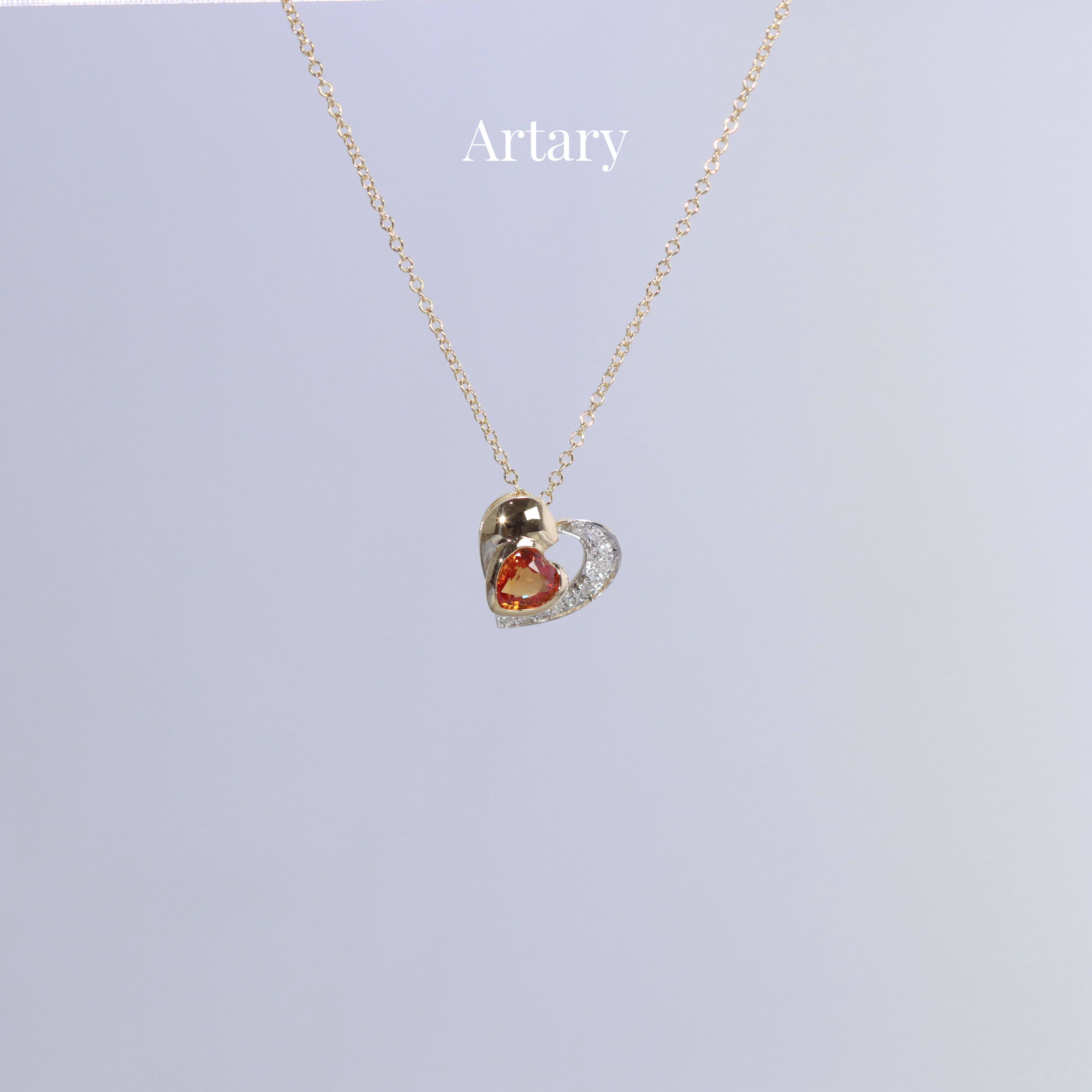 Artary18k金彩宝钻石项链优雅