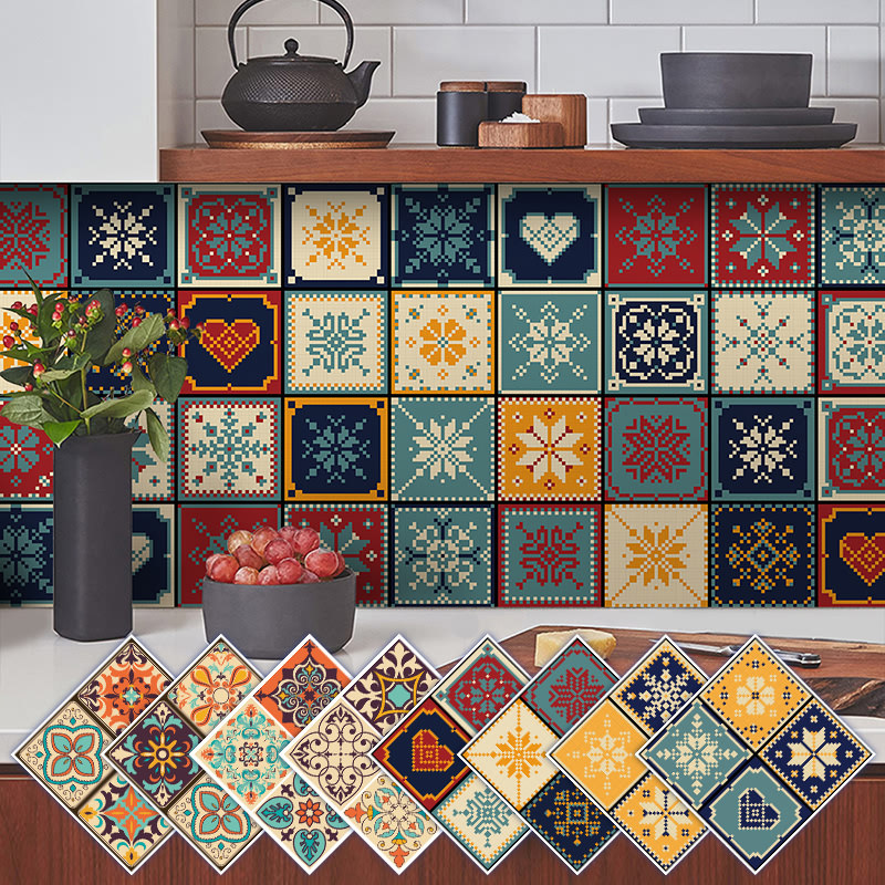 家用厨房卫生间防水墙贴浴室腰线花砖贴自粘墙纸墙面装饰瓷砖贴纸,家居饰品,软装墙贴,淘宝优惠券,粉丝福利购,淘宝优惠卷