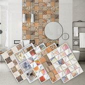 自粘复古风厨房防油卫生间防水墙贴地贴墙纸壁贴阳台装 饰瓷砖贴纸